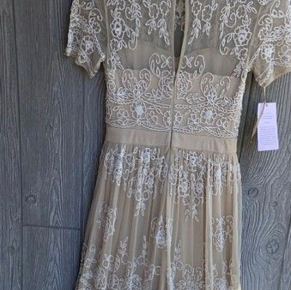 New BHLDN Ruby 4 Tan Beads Maxi Wedding - Picture 8 of 9
